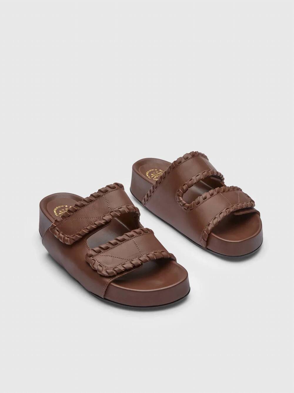 NEW ATP women's furlo stitch cannella vacchetta sandals in brown